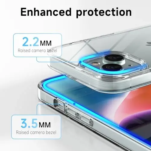 LoeoeL for iPhone 14 Plus Case Clear, Transparent Hybrid 14 Plus Phone Case [Hard Plastic & Soft Silicone Bumper] Acrylic Non Yellowing Thin Slim Protective Cover for Women, Crystal Clear - 9