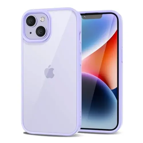 iPhone 14 Plus için LoeoeL Kılıfı Şeffaf, Şeffaf Hibrit 14 Plus Telefon Kılıfı [Sert Plastik ve Yumuşak Silikon Tampon] Akrilik Sararmayan İnce Koruyucu Kapak Kadınlar için, Mor Lavanta - LOEOEL