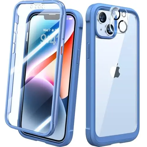 Diaclara Designed for iPhone 14 Plus Case, Full Body Rugged Case with Built-in Touch Sensitive Anti-Scratch Screen Protector, with Camera Lens Protector for iPhone 14 Plus 6.7
