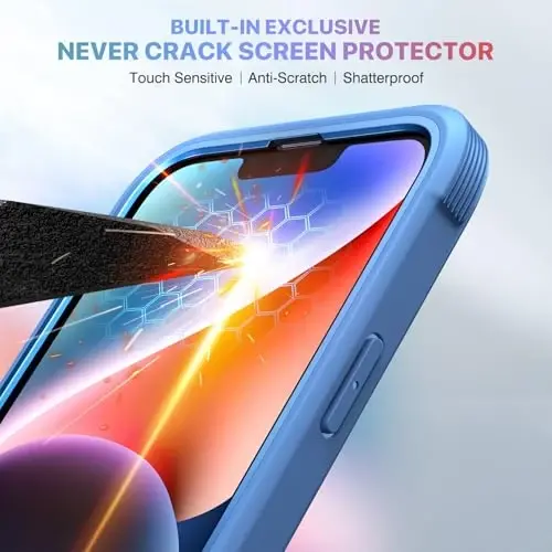 Diaclara Designed for iPhone 14 Plus Case, Full Body Rugged Case with Built-in Touch Sensitive Anti-Scratch Screen Protector, with Camera Lens Protector for iPhone 14 Plus 6.7