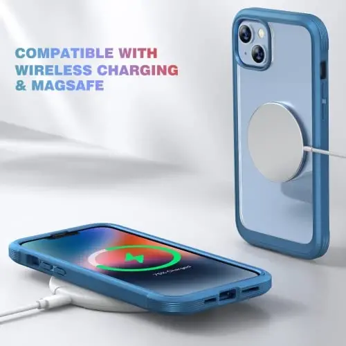 Diaclara Designed for iPhone 14 Plus Case, Full Body Rugged Case with Built-in Touch Sensitive Anti-Scratch Screen Protector, with Camera Lens Protector for iPhone 14 Plus 6.7