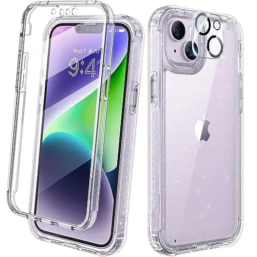 Diaclara Designed for iPhone 14 Plus Case, Full Body Rugged Case with Built-in Touch Sensitive Anti-Scratch Screen Protector, with Camera Lens Protector for iPhone 14 Plus 6.7
