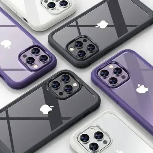 Diaclara Designed for iPhone 14 Pro Case 6.1’’, [2023 Upgraded] Full Body Rugged Case w/Built-in Touch Sensitive Anti-Scratch Screen Protector+9H Tempered Glass Camera Lens Protector (Black) - 6