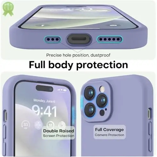 LOVE 3000 Designed for iPhone 14 Pro Case, Premium Silicone with [Soft Anti-Scratch Microfiber Lining] Shockproof Protective Phone Case for Men Women Girls 6.1