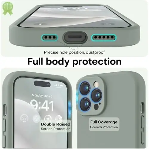 LOVE 3000 Designed for iPhone 14 Pro Case, Premium Silicone with [Soft Anti-Scratch Microfiber Lining] Shockproof Protective Phone Case for Men Women Girls 6.1