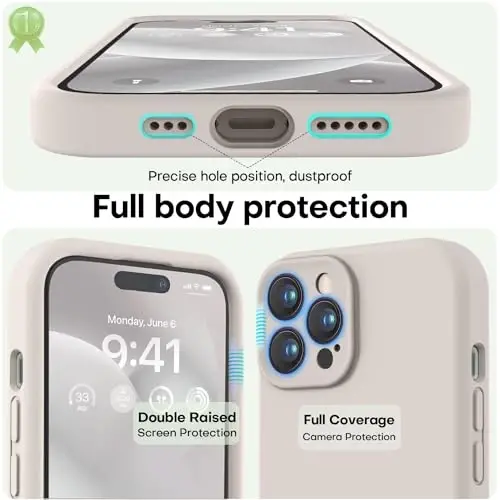 LOVE 3000 Designed for iPhone 14 Pro Case, Premium Silicone with [Soft Anti-Scratch Microfiber Lining] Shockproof Protective Phone Case for Men Women Girls 6.1