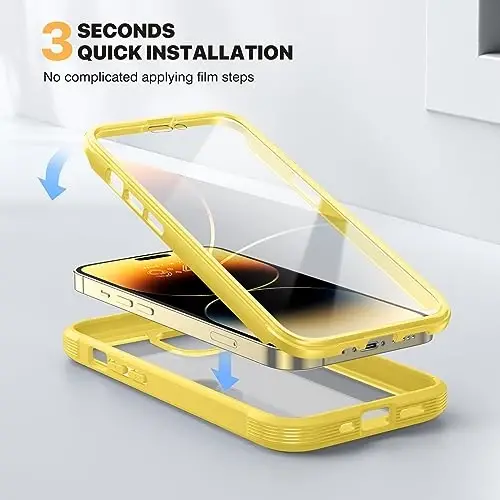 Diaclara Designed for iPhone 14 Pro Case, Full Body Case with Built-in Anti-Scratch Screen Protector, with Camera Lens Protector for iPhone 14 Pro 6.1