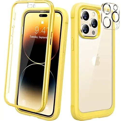 Diaclara Designed for iPhone 14 Pro Case, Full Body Case with Built-in Anti-Scratch Screen Protector, with Camera Lens Protector for iPhone 14 Pro 6.1