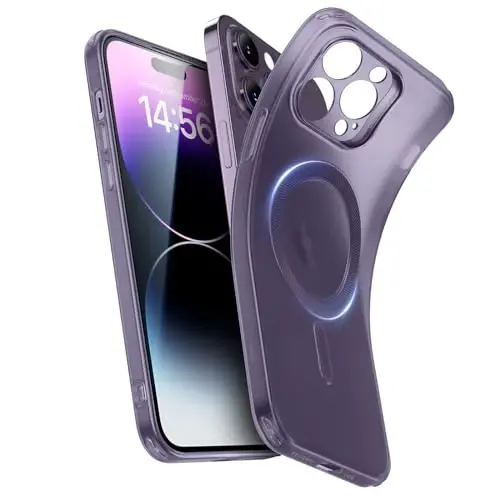ESR for iPhone 14 Pro Case, Compatible with MagSafe, Military-Grade Protection, Resists Yellowing and Scratches, Magnetic Phone Case for iPhone 14 Pro, Zero Series, Frosted Purple 