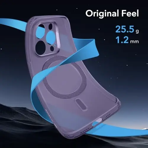ESR for iPhone 14 Pro Case, Compatible with MagSafe, Military-Grade Protection, Resists Yellowing and Scratches, Magnetic Phone Case for iPhone 14 Pro, Zero Series, Frosted Purple - 3
