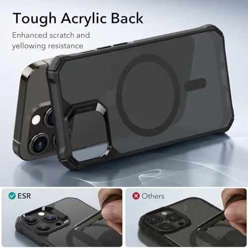 ESR for iPhone 14 Pro Case, MagSafe Compatible, Military-Grade Protection, Shock-Absorbing Corners, Scratch-Resistant, Anti-Yellowing Acrylic Back, Slim Protective, Air Armor Series, Frosted Black - 5