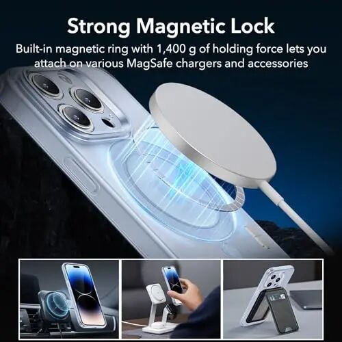 ESR for iPhone 14 Pro Case, Compatible with MagSafe, Military-Grade Protection, Resists Yellowing and Scratches, Magnetic Phone Case for iPhone 14 Pro, Zero Series, Frosted Blue - 5