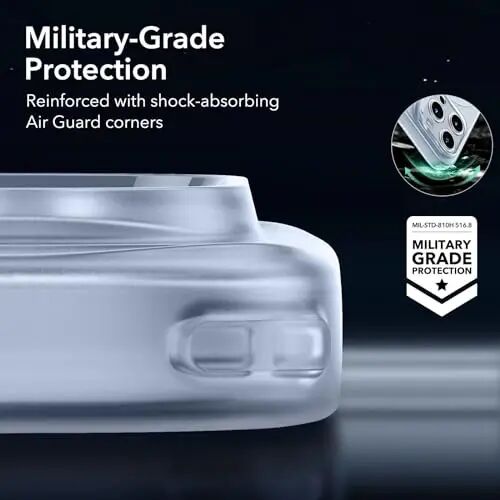 ESR for iPhone 14 Pro Case, Compatible with MagSafe, Military-Grade Protection, Resists Yellowing and Scratches, Magnetic Phone Case for iPhone 14 Pro, Zero Series, Frosted Blue - 6
