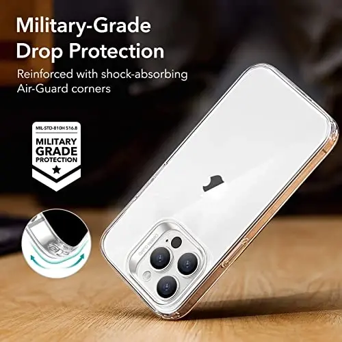 ESR Clear Case for iPhone 14 Pro Case, Shockproof Thin Silicone Cover, Yellowing-Resistant Slim Transparent TPU Phone Case, Project Zero Series, Clear - 5