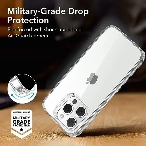 ESR Clear Case for iPhone 14 Pro Case, Shockproof Thin Silicone Cover, Yellowing-Resistant Slim Transparent TPU Phone Case, Project Zero Series, Clear - ESR (1)