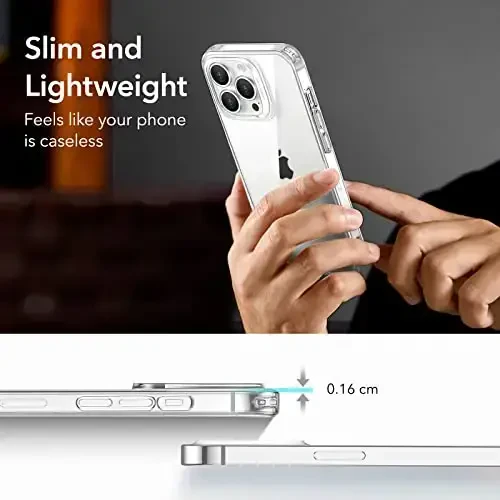 ESR Clear Case for iPhone 14 Pro Case, Shockproof Thin Silicone Cover, Yellowing-Resistant Slim Transparent TPU Phone Case, Project Zero Series, Clear - 3