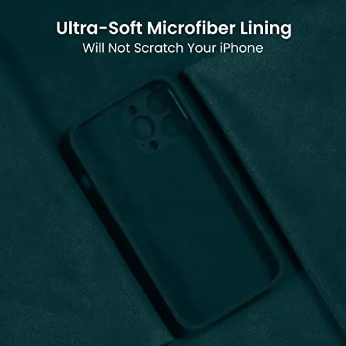 FireNova for iPhone 14 Pro Case, Silicone Upgraded [Camera Protection] Phone Case with [2 Screen Protectors], Soft Anti-Scratch Microfiber Lining Inside, 6.1 inch, Teal - 5