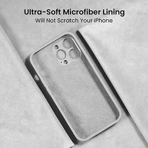 FireNova for iPhone 14 Pro Case, Silicone Upgraded [Camera Protection] Phone Case with [2 Screen Protectors], Soft Anti-Scratch Microfiber Lining Inside, 6.1 inch, White - 5