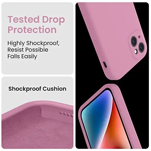 FireNova for iPhone 14 Pro Case, Silicone Upgraded [Camera Protection] Phone Case with [2 Screen Protectors], Soft Anti-Scratch Microfiber Lining Inside, 6.1 inch, Lilac Purple - 4