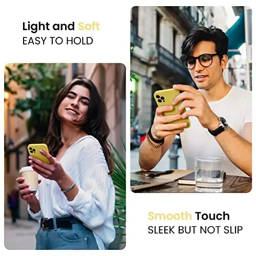 FireNova Designed for iPhone 14 Pro Case, Silicone Upgraded [Camera Protection] Phone Case, Soft Anti-Scratch Microfiber Lining Inside, 6.1 inch, Yellow - 2