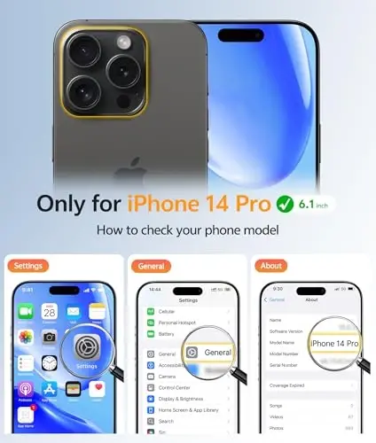 FNTCASE for iPhone 14 Pro Case: [Compatible with Magsafe] Translucent Matte Cases with [Full Camera Protection] [Screen Protector] Military Grade Shockproof Protective Phone Cover - Blue - 2