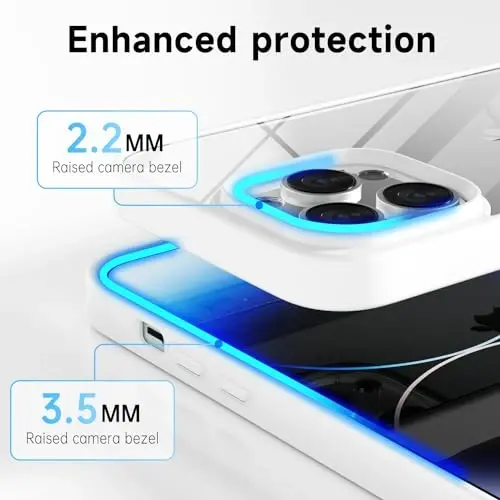 LoeoeL for iPhone 14 Pro Case Clear, Transparent Hybrid 14 Pro Phone Case [Hard Plastic & Soft Silicone Bumper] Acrylic Non Yellowing Thin Slim Protective Cover for Women, White - 5