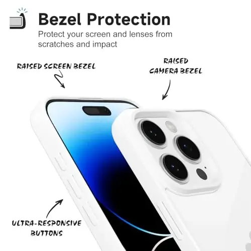iPhone 14 Pro için LoeoeL Kılıfı Şeffaf, Transparan Hibrit 14 Pro Telefon Kılıfı [Sert Plastik & Yumuşak Silikon Tampon] Akrilik Sararmayan İnce Koruyucu Kapak Kadınlar için, Beyaz - 4