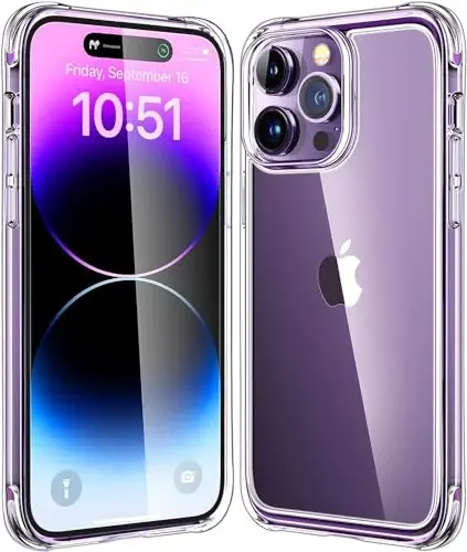 Mkeke for iPhone 14 Pro Case Clear, [Military Grade Protection] [Not Yellowing] Shockproof Acrylic Phone Case for Apple iPhone 14 Pro 2022 - MKEKE