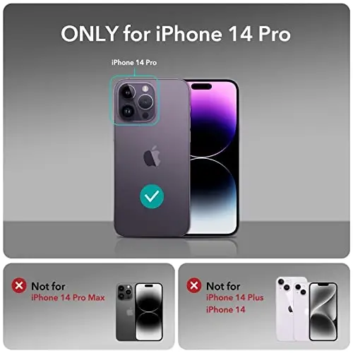 ESR for iPhone 14 Pro Case with Stand, 23 ft Military-Grade Drop Protection Heavy Duty Magnetic Phone Case, Compatible with MagSafe Accessories, Cyber Series, Purple - ESR