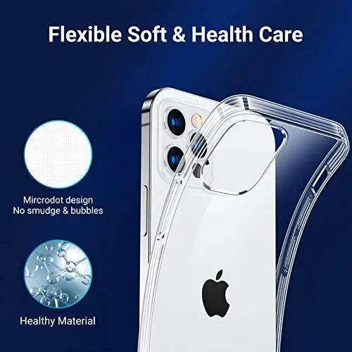 TORRAS Crystal Clear for iPhone 14 Pro Case, Ultra-Thin [Non-Yellowing] [Military Protection] Slim Fit Silicone TPU Cover for iPhone 14 Pro Phone Case, Soft, Clear, 6.1 inch - 5