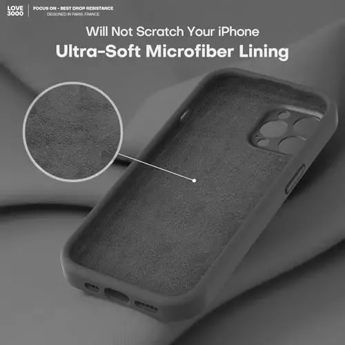 LOVE 3000 Designed for iPhone 14 Pro Case, Premium Silicone with [Soft Anti-Scratch Microfiber Lining] Shockproof Protective Phone Case for Men Women Girls 6.1