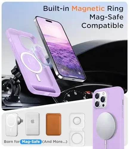 Temdan Magnetic Compatible with iPhone 14 Pro Case, [Built-in Invisible Kickstand][Compatible with MagSafe] [Military Grade Shockproof] Slim Translucent Matte Phone Case for iPhone 14 Pro 6.1