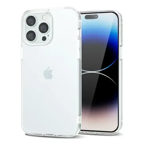 LoeoeL for iPhone 14 Pro Case Clear, Transparent Hybrid 14 Pro Phone Case [Hard Plastic & Soft Silicone Bumper] Acrylic Non Yellowing Thin Slim Protective Cover for Women, Crystal Clear - LOEOEL