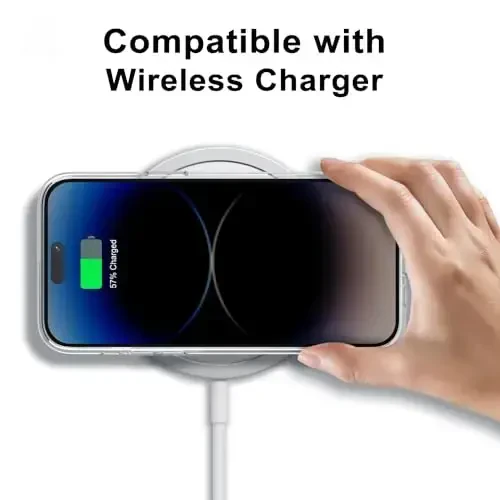 LoeoeL for iPhone 14 Pro Case Clear, Transparent Hybrid 14 Pro Phone Case [Hard Plastic & Soft Silicone Bumper] Acrylic Non Yellowing Thin Slim Protective Cover for Women, Crystal Clear - 6