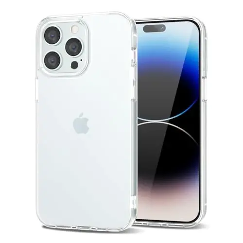 iPhone 14 Pro Kılıfı Şeffaf için LoeoeL, Şeffaf Hibrit 14 Pro Telefon Kılıfı [Sert Plastik ve Yumuşak Silikon Tampon] Akrilik Sararmayan İnce Koruyucu Kapak, Siyah 