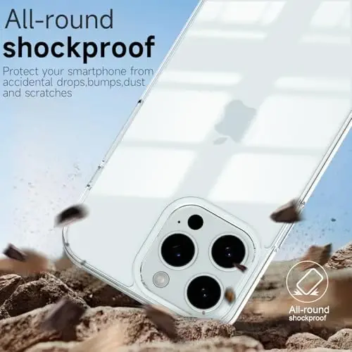 iPhone 14 Pro Kılıfı Şeffaf için LoeoeL, Şeffaf Hibrit 14 Pro Telefon Kılıfı [Sert Plastik ve Yumuşak Silikon Tampon] Akrilik Sararmayan İnce Koruyucu Kapak, Siyah - 6