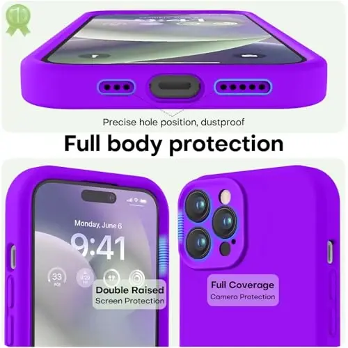 LOVE 3000 Designed for iPhone 14 Pro Max Case, Premium Silicone with [Soft Anti-Scratch Microfiber Lining] Shockproof Protective Phone Case for Men Women Girls 6.7