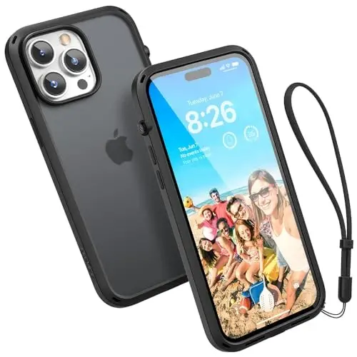 iPhone 14 Pro Max için Catalyst Influence Kılıfı, 2,5 Kat Daha Yüksek Düşme Koruması, Parmak İzi Direnci, Dayanıklı, Kolay Temizlenir ve Takılır, %30 Daha Yüksek Ses, Boyun Askısı Dahil Siyah 