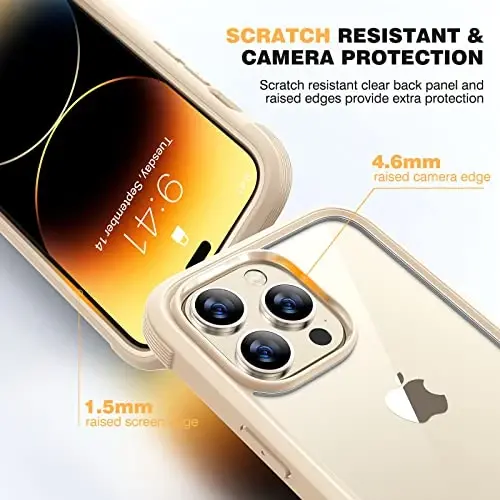 Diaclara Magnetic for iPhone 14 Pro Max Case, Full Body Rugged Case with Built-in Touch Sensitive Anti-Scratch Screen Protector, with Camera Lens Protector for iPhone 14 Pro Max 6.7