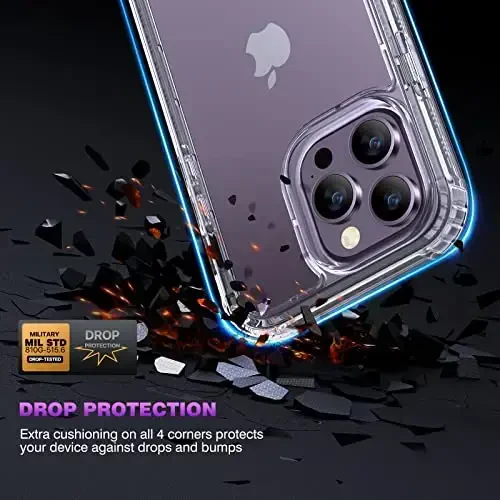 Diaclara Designed for iPhone 14 Pro Max Case, Full Body Rugged Case with Built-in Touch Sensitive Anti-Scratch Screen Protector, with Camera Lens Protector for iPhone 14 Pro Max 6.7