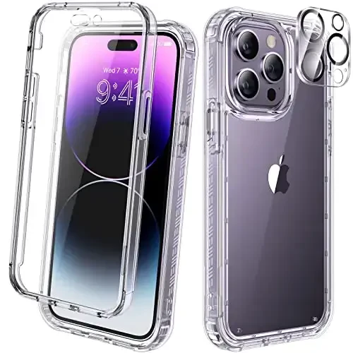 Diaclara Designed for iPhone 14 Pro Max Case, Full Body Rugged Case with Built-in Touch Sensitive Anti-Scratch Screen Protector, with Camera Lens Protector for iPhone 14 Pro Max 6.7
