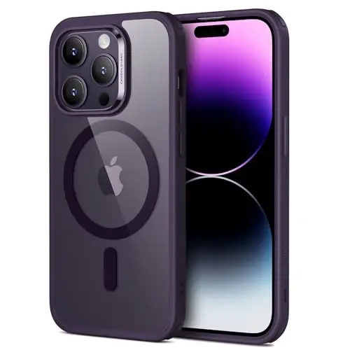 ESR for iPhone 14 Pro Max Case, Magnetic Clear Case Compatible with MagSafe, Shockproof Military-Grade Protection, Classic Hybrid Magnetic Case for iPhone 14 Pro Max 6.7 inch, Purple - ESR