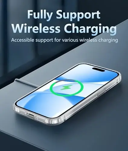 FNTCASE for iPhone 14 Pro-Max Case: Clear Phone Cases Compatible with Magsafe Slim Anti Yellowing Military Grade Drop Protection Rugged Shockproof Protective Transparent Cell Cover (B-Clear) - 5