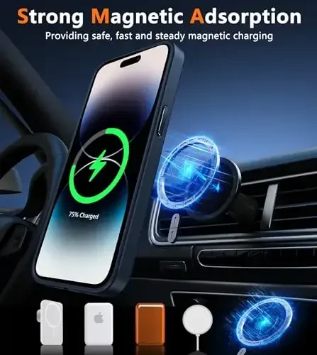 FNTCASE for iPhone 14-Pro-Max Case Matte: Magnetic Slim Translucent Shockproof Cell Phone Cover | Military Grade Drop Proof Tough Protective Phone Bumper Protection - 4