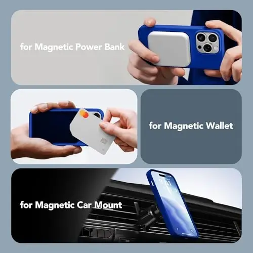 GONEZ for iPhone 14 Pro Max Case Silicone, Compatible with MagSafe, with Screen Protector + Camera Lens Protector, Liquid Silicone Shockproof Protective Phone 14 ProMax Case 6.7