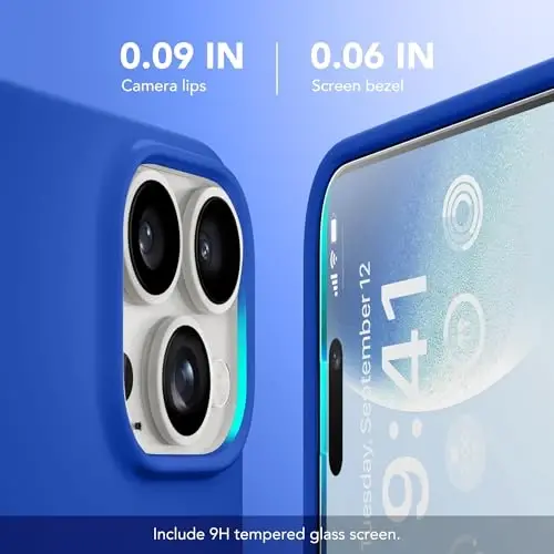 GONEZ for iPhone 14 Pro Max Case Silicone, Compatible with MagSafe, with Screen Protector + Camera Lens Protector, Liquid Silicone Shockproof Protective Phone 14 ProMax Case 6.7