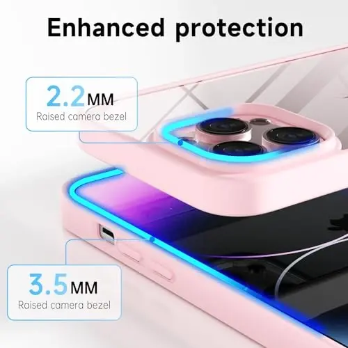 LoeoeL for iPhone 14 Pro Max Case Clear, Transparent Hybrid 14 Pro Max Phone Case [Hard Plastic & Soft Silicone Bumper] Acrylic Non Yellowing Thin Slim Protective Cover for Women, Light Pink - 5