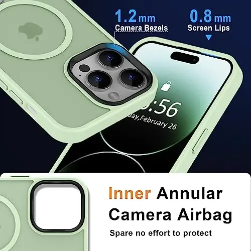 MOCCA Strong Magnetic for iPhone 14 Pro Max Case [Compatible with Magsafe] [10FT Military Grade Protective] Translucent Matte Slim Shockproof Case for iPhone 14 Pro Max 6.7
