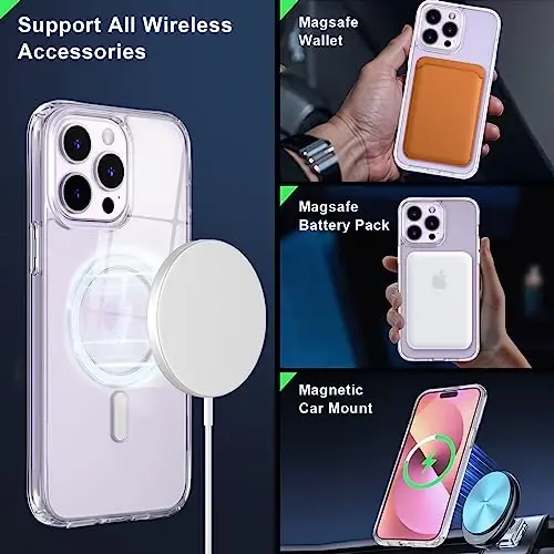 MOCCA Strong Magnetic for iPhone 14 Pro Max Case [Compatible with Magsafe] [10FT Military Grade Protective] Slim Shockproof Case for iPhone 14 Pro Max 6.7