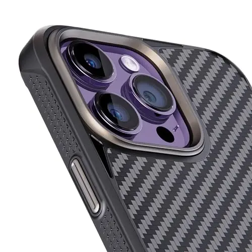 REBEL Case for iPhone 14 Pro Max [Gen-5 Aramid Fiber] Strong MagSafe Compatible, Grippy Sides, Shockproof Corners, Metal Lens + Buttons, Upgraded Protective Design, 6.7 Inch Phone 2023 (Black) - 2